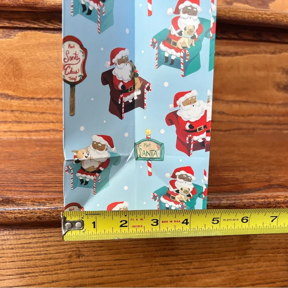 Lot of 5 African American Santa Themed Holiday Christmas Bags
